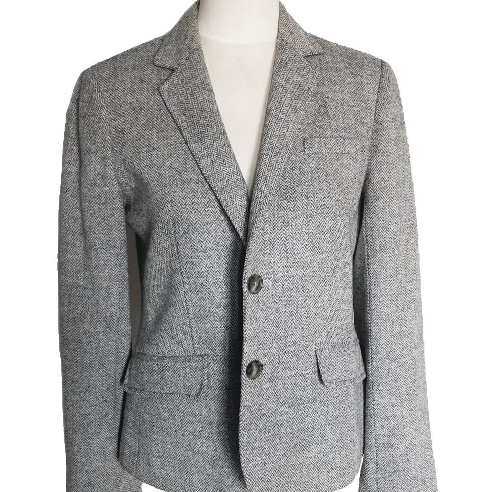 EUC GAP Wool Gray Tweed Blazer sz 8